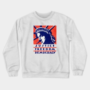 WWII Justice, Freedom, Democracy Crewneck Sweatshirt